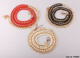 Golden Glaring Chain Leather Belt for Ladies Fashion Accessories