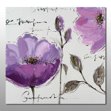 Handmade Purple Decorative Flora Oil Painting on Canvas