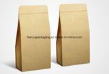 Stand up Zippered Kraft Paper Bags Layered Material