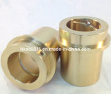 Custom Machined Aluminum Bronze Bushing with Spiral Groove and Mounting Holes