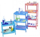 Used Mould Old Mould 4-Shelf Plastic Shampoo Rack for Bathroom