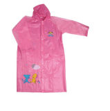 Cheap Pink Polyester Children Rain Coat with PVC Coating