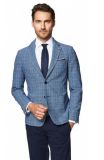 Vintage Blue Long Sleeves Casual Design Slim Fit Suits Wear