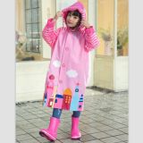 Pink Castle Printing PVC Kid Raincoat
