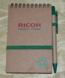 Ricoh Logo Eco Friendly Recycled Kfraft Paper Pocket Coil Notebook