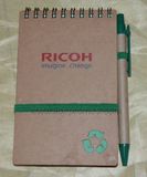 Ricoh Logo Eco Friendly Recycled Kfraft Paper Pocket Coil Notebook