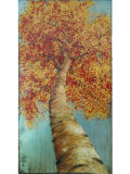 Yellow Abstract Tree Paintings in Oil (LH-093000)