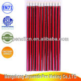 Classic Red &Black Stripped Pencil with Rubber