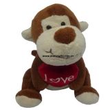 Plush Stuffed Love Monkey Toys with Red Heart
