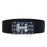 New Design Rhinestone H Buckle Women Elastic Belt (Blt0153290)