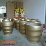 FRP Planter Pot, Round Bowl Home Garden Decorative Flower Planting China Factory Custom-Made