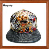 Custom Flat and Leather Pallet and Iron Patch Snapback Hats Fashion Accessories (LT130305C)