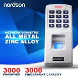 Metal IP65 Waterproof Biometric Fingerprint Access Control Time Attendance System Free Time Attendance Software