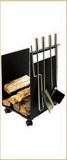 Log Basket With Fireplace Tools Set