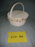 Wicker Picnic Basket with Lid