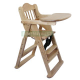 Clear Lacquer Wooden Baby Dining Chair (GF-CD005)