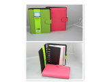 A5 Green&Pink PU Leather Notebook (SDB-1575)