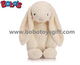 Beige Cuddly Plush Stuffed Bunny Animal Toy with Big Ear as Promotional Gift