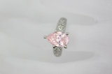 Pink Crystal Silver Copper Jewelry Ring (NJB_0092)