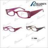 Hand Made Femal0e Colorful Acetate Reading Eyewear with Diamond (RA280011)