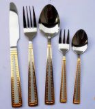 Stainless Steel Cutlery With Gold Plating Handle (JZ-030)
