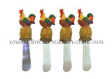 Poly Resin Farm Rooster Handle Butter Spreader