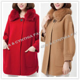 Hot Bead Ninth Puff Sleeves Wool Coat/Women's Wool Coat/Two Colorways