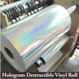 3D Unique Hologram Ultra Destructible Vinyl Roll, Self Adhesive Destructible Material Holographic From China Minrui