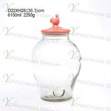 High Qualtiy 6L Ceramic Top Cock Glass Juice Beverage Jar with Tap / Big Capacity Glass Mason Jar with Scale