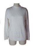 Lady Turtle Neck Knitted Pullover / Top / Sweater / Garment with Cables (ML120)
