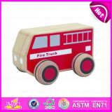2015 Mini Cartoon Fire Truck Toy for Kid, Red Color Mini Wooden Fire Truck Toy for Children, Mini Fire Truck Toy Wholesale W04A115