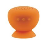 Mini Bluetooth Speaker with Suction Cup Base, Orange Color