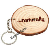 Natural Wood with Rings Key Chain