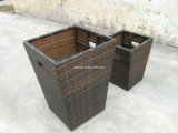 Outdoor Leisure Wicker Rattan Tall Plants Flower Boxes