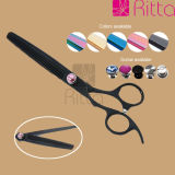 Pet's Grooming Thinning Scissors, Black Left Handed Hairdressing Scissors, Made of SUS440c Steel