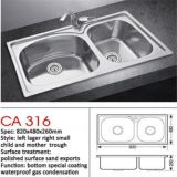 Stainless Steel Double Bowl Apron Kitchen Sink with Double Drainer