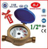 Single Jet Wet Dial Brass Body Class B Water Meter