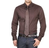 Men's Long Sleeve Business Shirt with Tie (WXM165L)