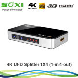 4 Way HDMI Splitter with High Speed Uhd 4k2k and 3D Supported