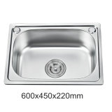 Economic Ss201 Stainless Steel Single Bowl One Piece Kitchen Sink (YX6045)