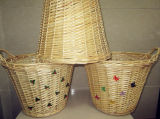 The Cylindrical Storage Basket Willow Woven Glass Crafts, Decorative Pieces