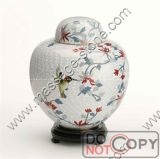 White American Style Cloisonne Urns for Funeral