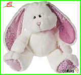 Cute Stuffed Pink and White Plush Rabbit Doll