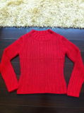 Lady Red Cable Knitted Pullover Sweater Fashion Garment (SW05-1453)