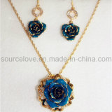 Fashion Jewelry-24k Gold Rose Necklaces (XL046)