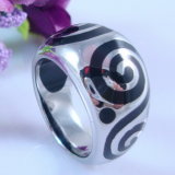 Stainless Steel Enamel Jewelry Circle Design Finger Ring