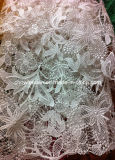 Fashion Design African French Lace Fabric for Dress Cl724-3 White