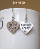 Football Crazy and Ball Charm Earrings Sports Jewellery (RH-4590)