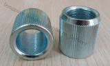 Steel CNC Machining Part with Straight Knurling and RoHS Bule Zinc for Shelf Pipe (HK231)