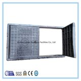 En124 A15 860X940mm Black Square Composite Manhole Cover and Frame with Two Covers